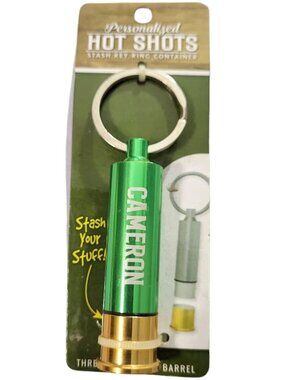 SWIBCO Personalized Hot Shots Green Stash Key Ring CAMERON - New In Package